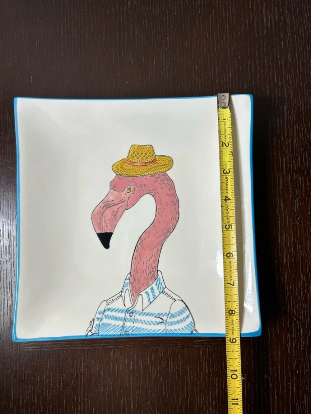 WEST ELM Collector's Editions Flamingo Salad Plate By RACHEL KOZLOWSKI 8 3/4